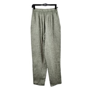 Aly Wear Women's Linen Houndstooth Straight Leg Lagenlook Pants - M